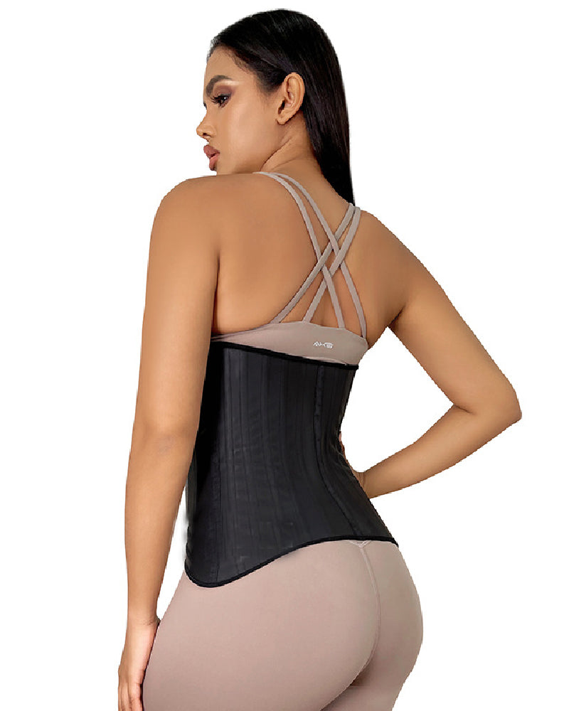 Entrenador de Cintura de Látex con 25 Varillas de Acero, Corsé Faja Colombiana Adelgazante