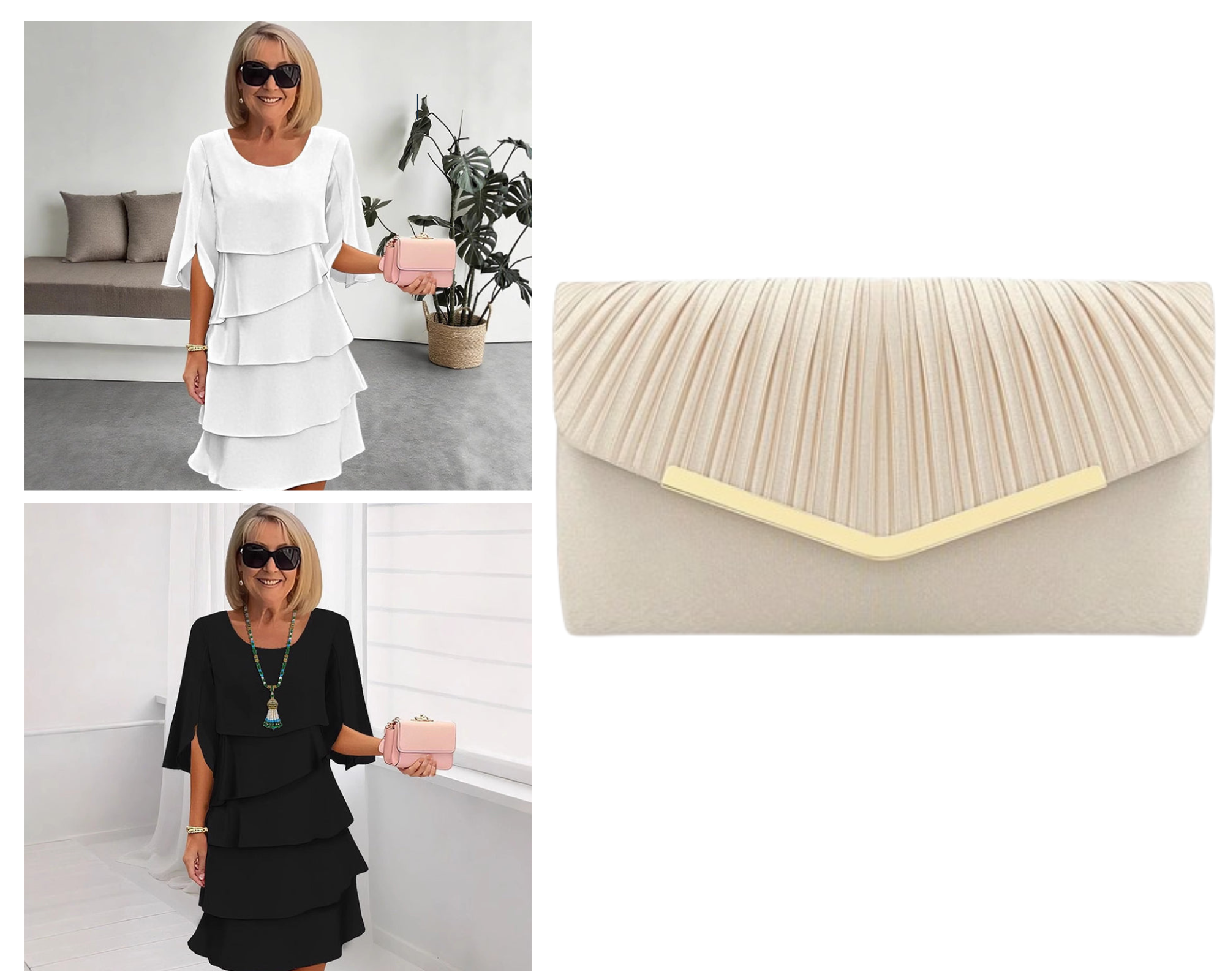 ✨ Elegante Vestido Laminado con Mangas de Volantes para Mujer – Estilo Sofisticado y Confortable para Cualquier Ocasión 💃🌟