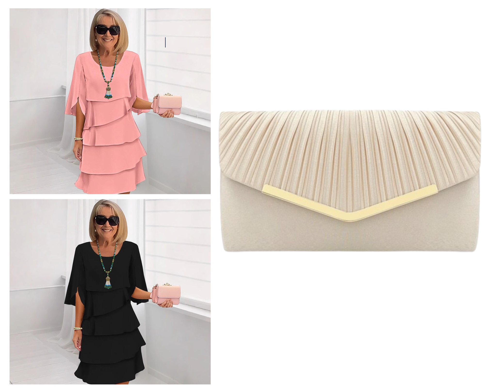 ✨ Elegante Vestido Laminado con Mangas de Volantes para Mujer – Estilo Sofisticado y Confortable para Cualquier Ocasión 💃🌟