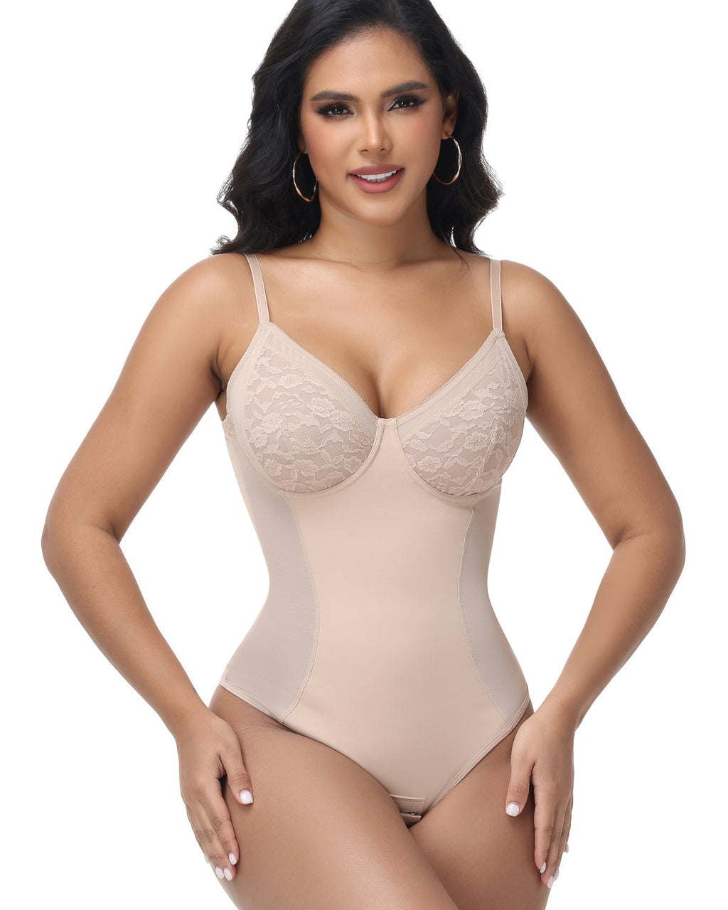 Shapshe® Body Modelador Tipo Tanga con Copa de Encaje y Control de Abdomen