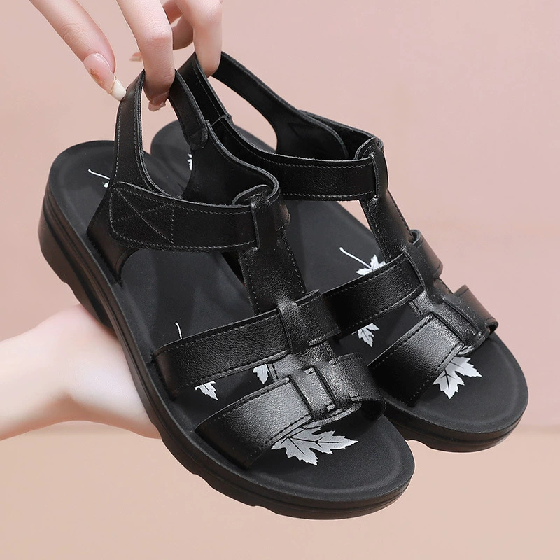 Sandalias de Cuña Cuero Suave Horizonte Gaia Calma, Postura Saludable y Confort Todo el Día