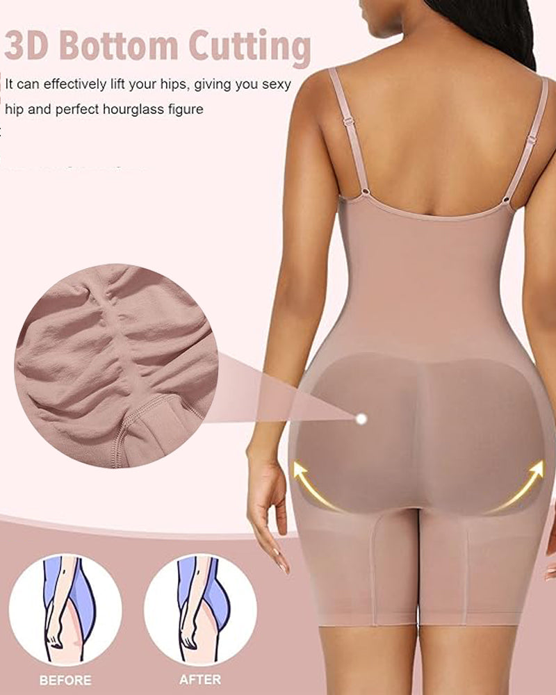 Body moldeador sin costuras de soporte ligero, control de abdomen y adelgazante de muslos