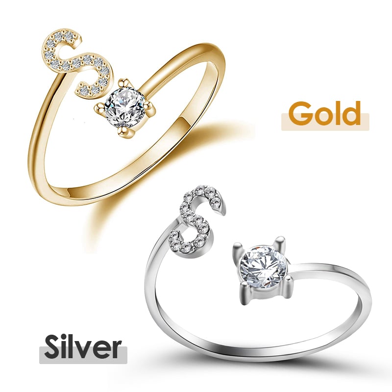 💍 ¡50% DE DESCUENTO AHORA! ❤️ Anillo con inicial de amor: personalizado, ajustable y perfecto como regalo significativo para ti o para un ser querido ✨
