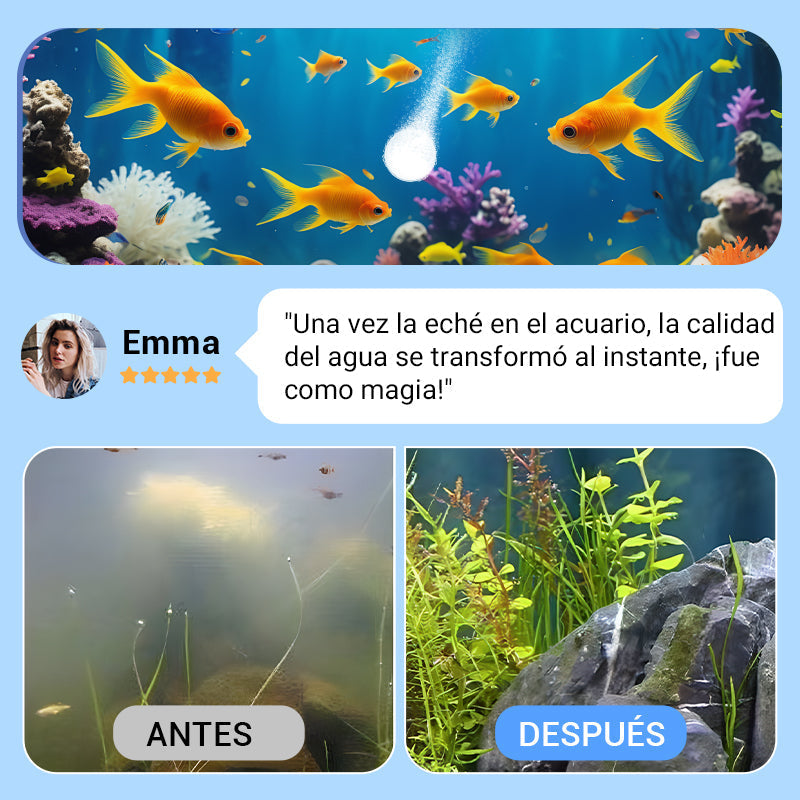 💧🐠 Tableta Potente de Purificación de Agua para Acuarios – Agua Cristalina y Saludable para tus Peces 🐟✨