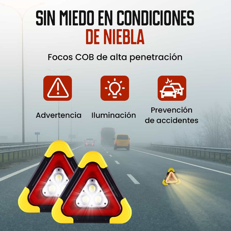 🚨 Luz Solar de Emergencia Triangular 2 en 1 – Advertencia y Seguridad en la Carretera 🛣️⚡