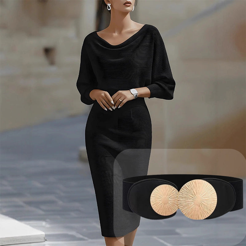 🔥 Vestido Elegante Adelgazante para Mujer – Cintura Ceñida y Silueta que Resalta tu Figura ✨💃que Favorece la Figura ✨💃