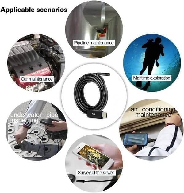 🔍 Endoscopio 3 en 1 – Herramienta Multifuncional para Inspección Precisa y Fácil Acceso a Áreas Difíciles ✨💡