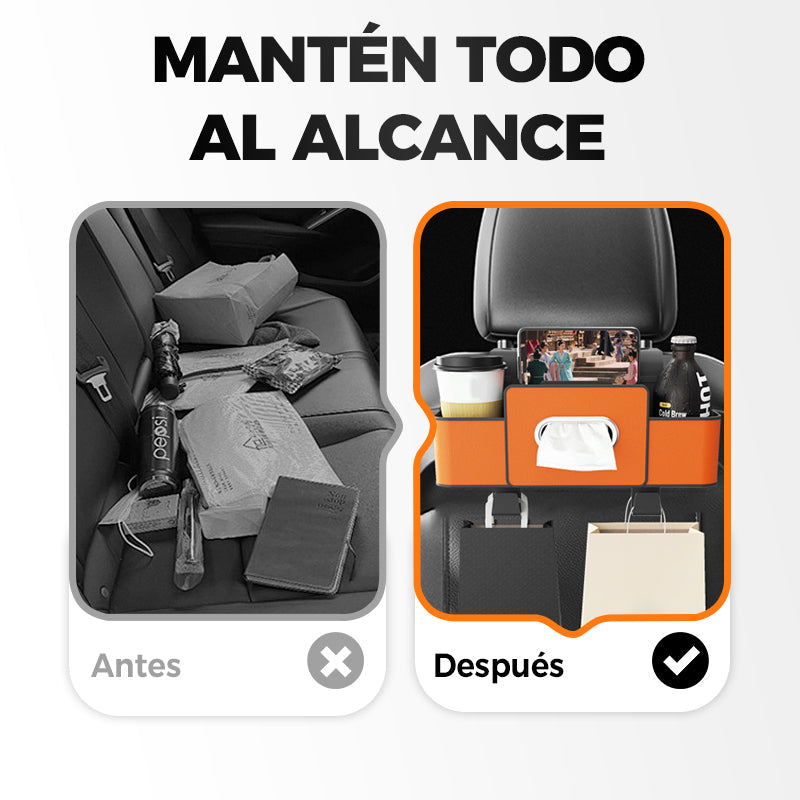 🚗✨ Caja de Almacenaje Multifuncional para Respaldo de Auto – Organiza y Aprovecha al Máximo el Espacio de tu Coche 🧳🔧