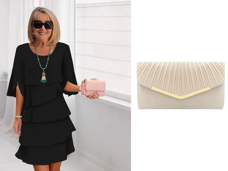 ✨ Elegante Vestido Laminado con Mangas de Volantes para Mujer – Estilo Sofisticado y Confortable para Cualquier Ocasión 💃🌟