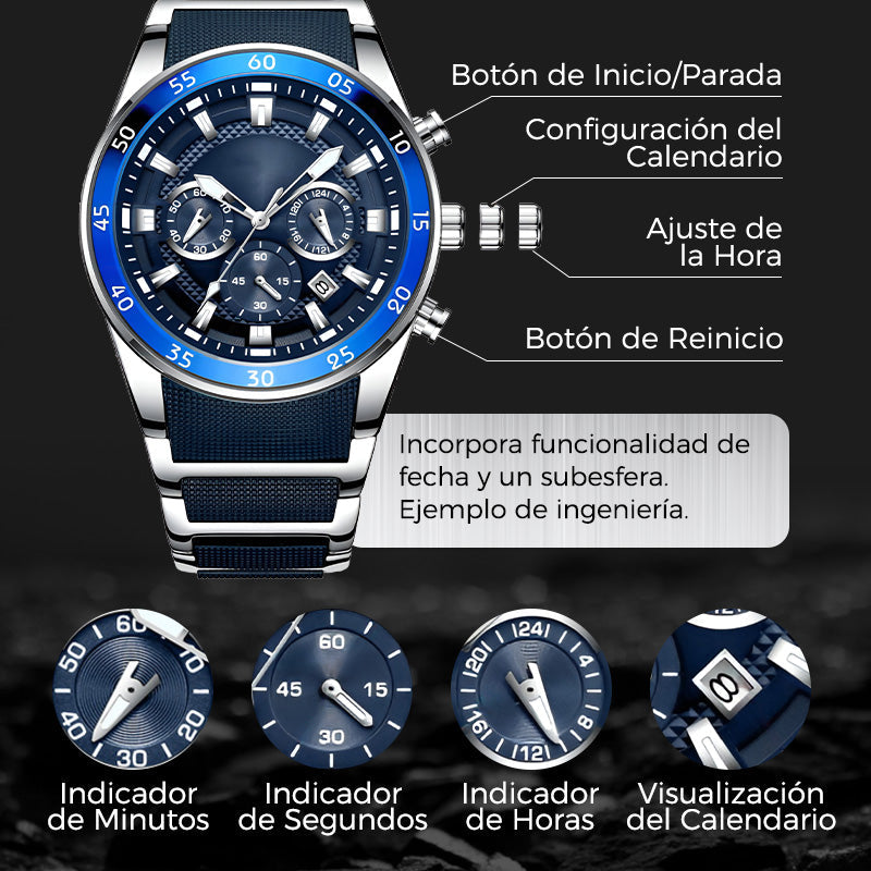 💎 Reloj de Cuarzo Multifuncional para Hombre – Resistente al Agua y Estilo Elegante Todo el Día ⌚✨