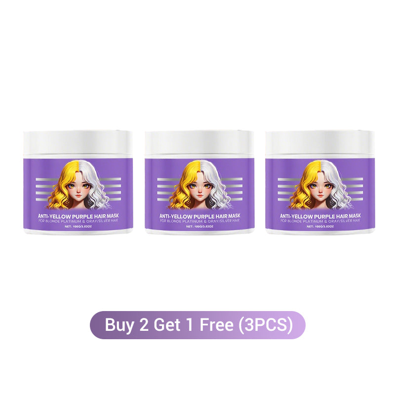 💜 Máscara Capilar Violeta Anti-Amarillamiento – ¡Elimina los Reflejos Rojos y Devuelve el Brillo Natural! ✨🌿