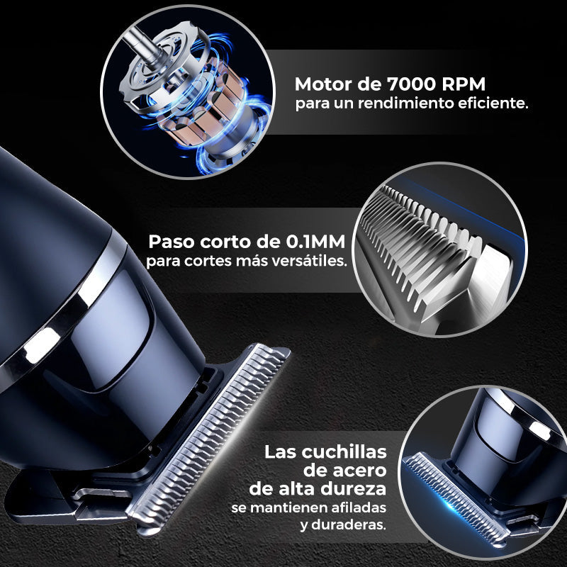 ✂️ Cortapelos Profesional para Hombre – 4 Guías de Corte, Motor de Cobre Silencioso y Afeitado de Precisión 💈⚡