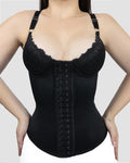 Shapshe® Corsé Chaleco Satín Sin Costuras con 18 Ballenas de Acero y Copas de Encaje Bustier