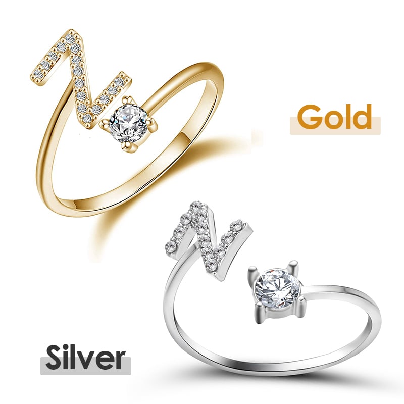 💍 ¡50% DE DESCUENTO AHORA! ❤️ Anillo con inicial de amor: personalizado, ajustable y perfecto como regalo significativo para ti o para un ser querido ✨