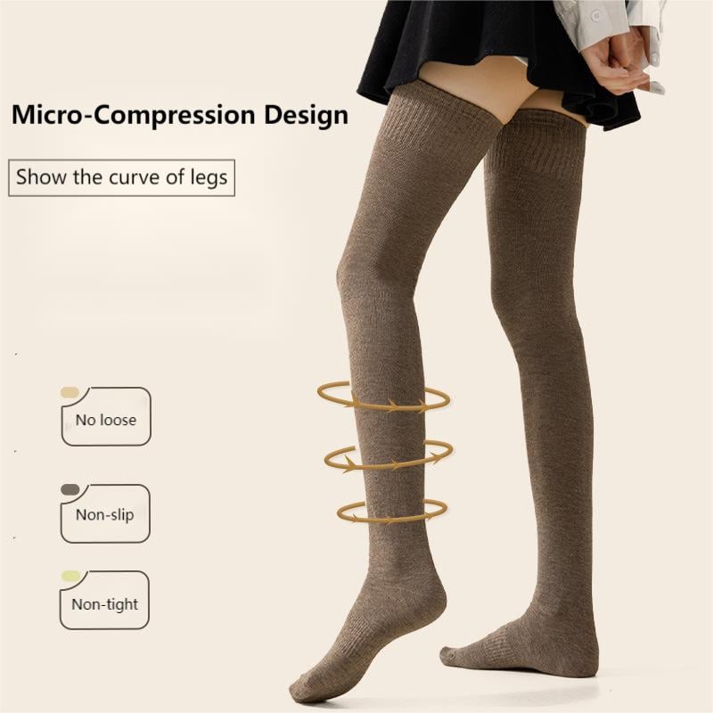 🧦❄️ Calcetines Térmicos Hasta la Rodilla para Mujer 100% Algodón – Súper Cálidos, Suaves y Perfectos para el Invierno ✨💖