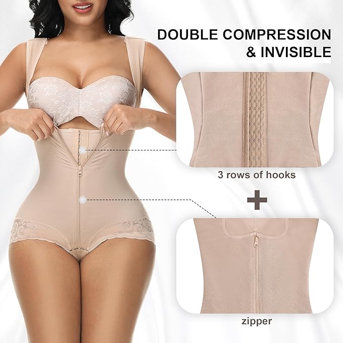 Shapshe® Fajas Colombianas Doble Control de Abdomen Post Cirugía Soporte para la Espalda Revenge Shapewear