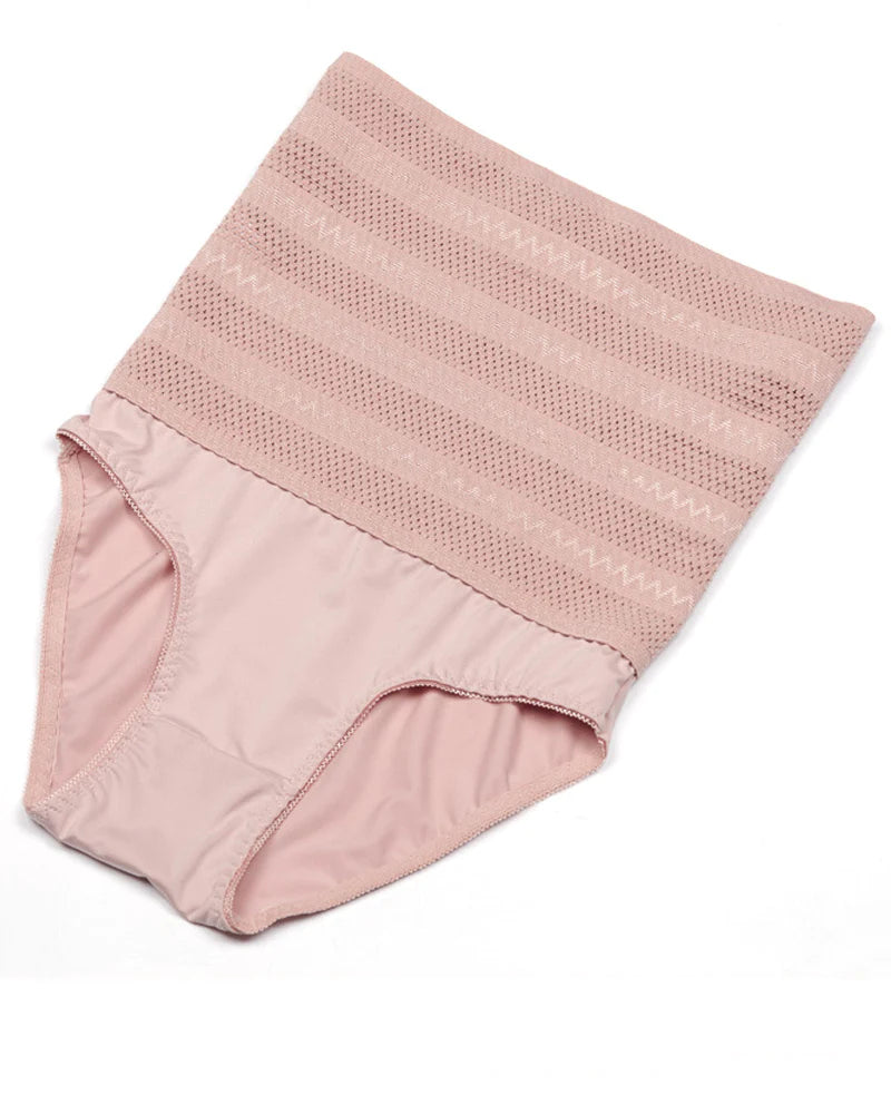 Panty Moldeador de Cintura Alta para Mujer con Estampado Chevron y Control de Abdomen, Braguitas de Malla