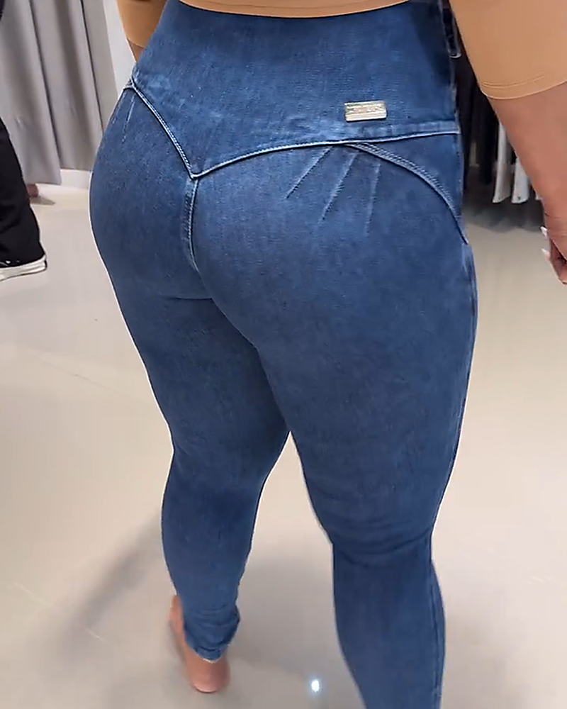 Jeans Shapshe® de Cintura Alta con Cinturilla Ajustable, Levanta Glúteos y Control de Abdomen