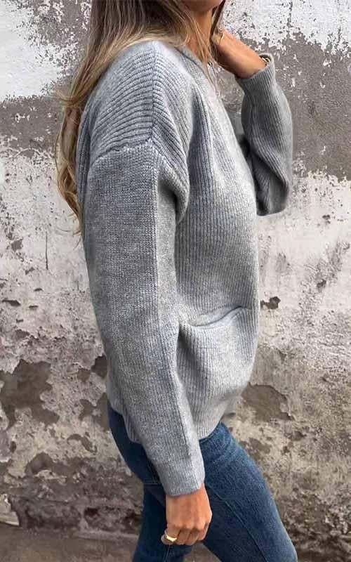 🧥 Chaqueta de Punto para Mujer – Casual y Versátil con Bolsillos 🌟 Perfecta para Otoño e Invierno ❄️🍂