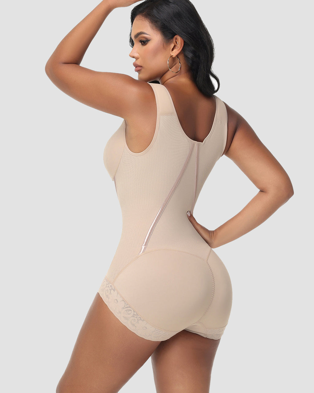 Body de compresión alta de cuerpo entero con control de abdomen y cierre, moderno y slim