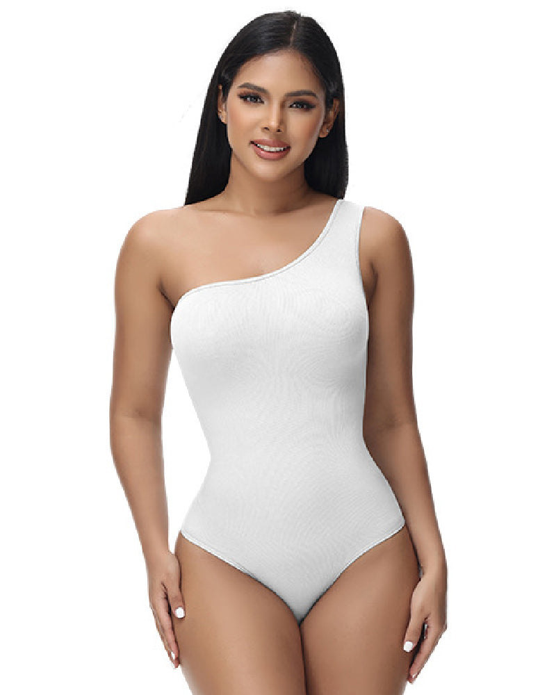 Shapshe® Body Ajustado Sexy de Una Sola Manga Sin Mangas con Textura Acanalada y Estilo Tank Top Elastizado