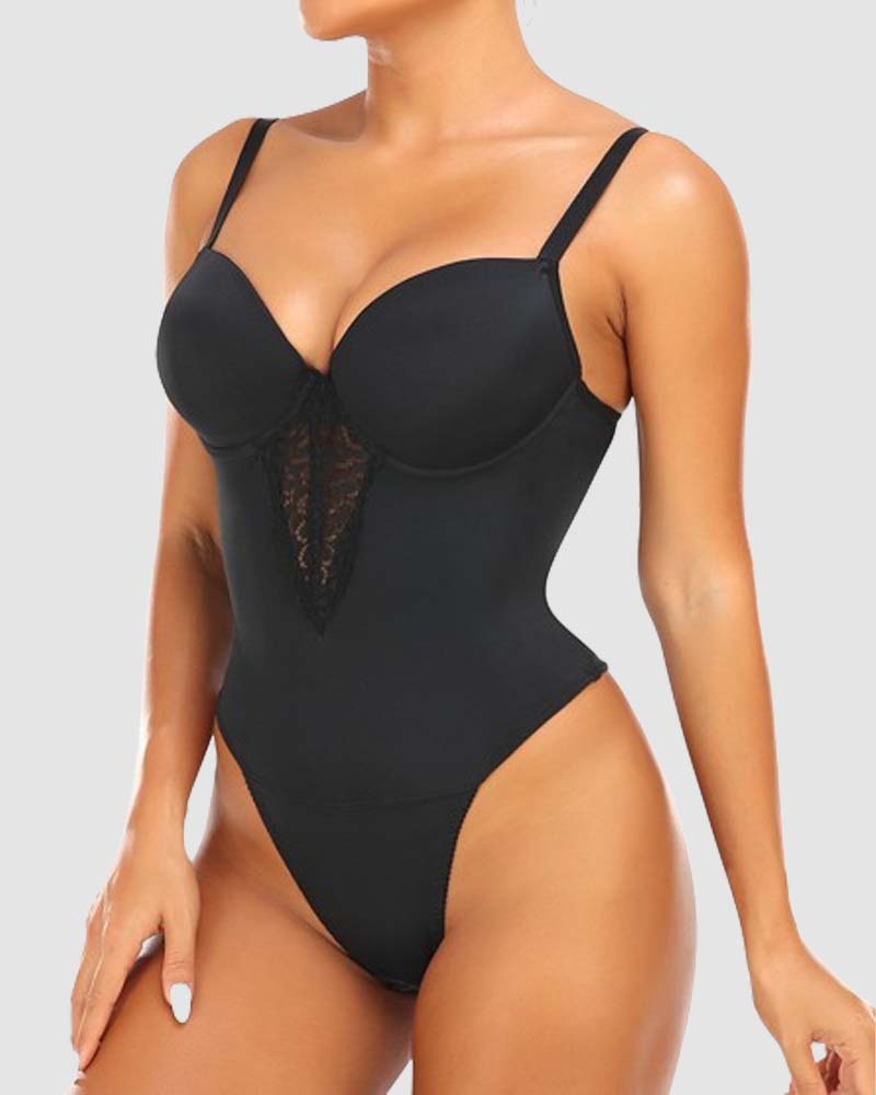 Sujetador Push Up Sin Espalda, Moldeador de Cintura, Levantador de Glúteos, Tanga, Body Modelador