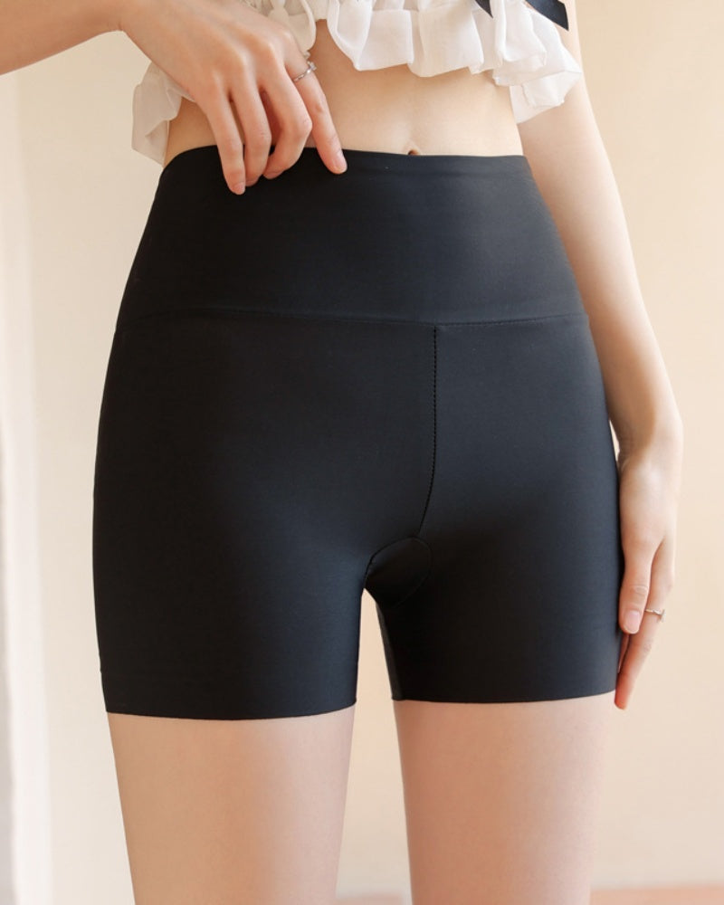 Shorts Moldeadores de Cintura Alta Levanta Glúteos de Seda Fría Sin Costuras