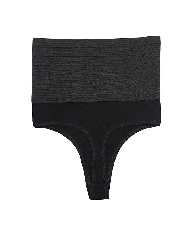 Calzón tanga moldeador sin costuras, elástico, de cintura alta, transpirable y con efecto levanta glúteos.
