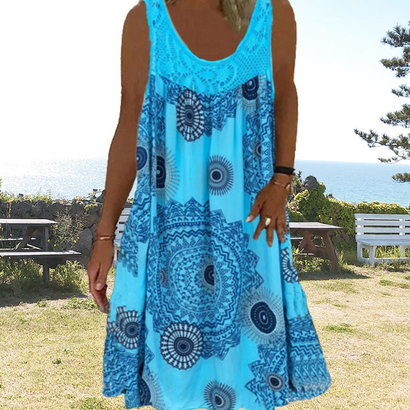 🌸👗 Vestido Estampado de Verano Sin Mangas para Mujer (Tamaño S-5XL) – Fresco, Elegante y Perfecto para los Días Soleados ☀️🌿