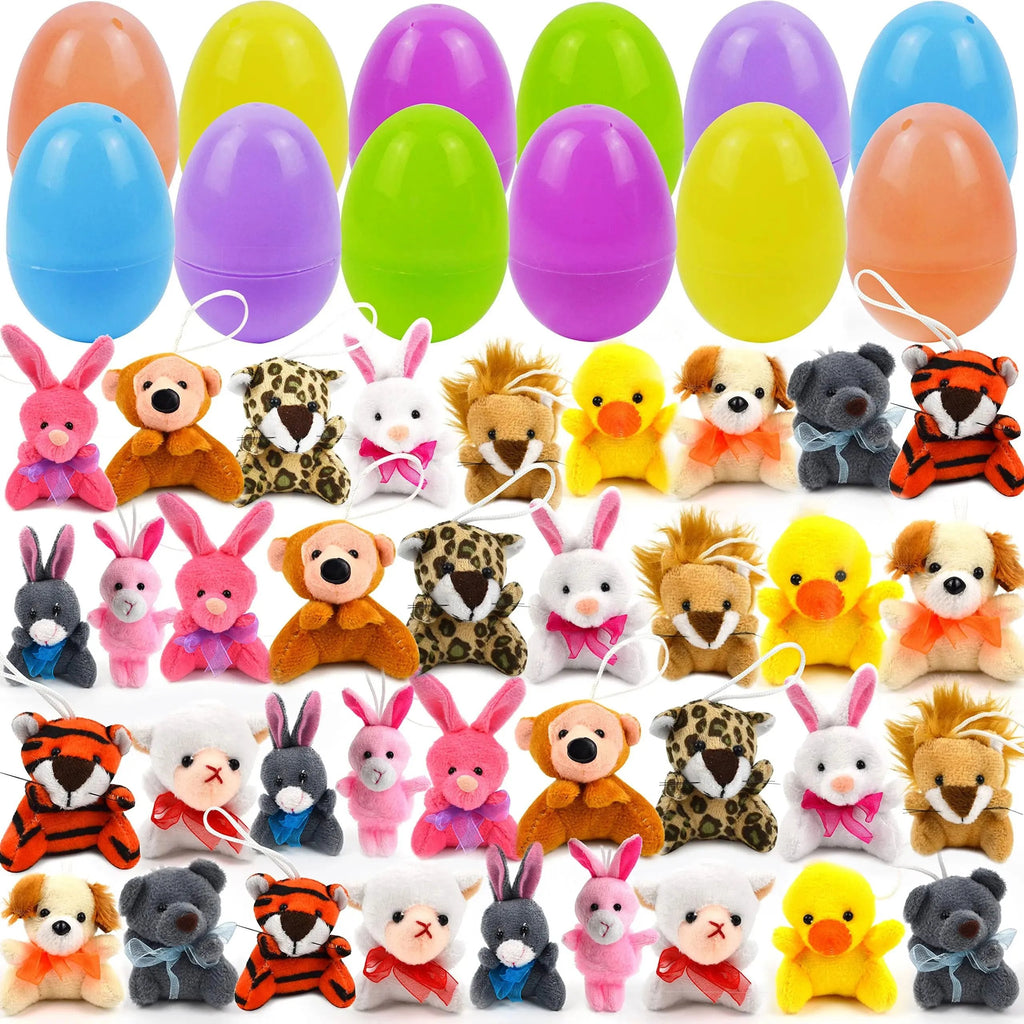 🐣 Huevos de Pascua Pre-rellenados con Animales de Peluche – Diversión y Sorpresa para Niños ✨🧸