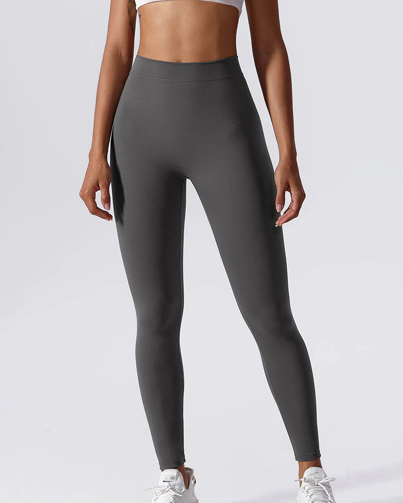 Leggings Esculturales con Espalda en V Fruncida, Levanta Glúteos Durazno, Pantalones de Yoga