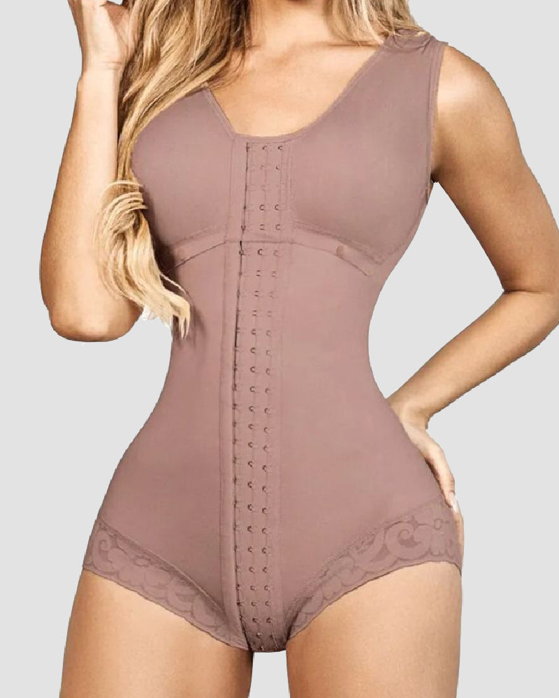 Shapshe® Faja Moldeadora con Soporte para Senos y Cierre de Ganchos para Mujer, Control de Abdomen, Body Triangular