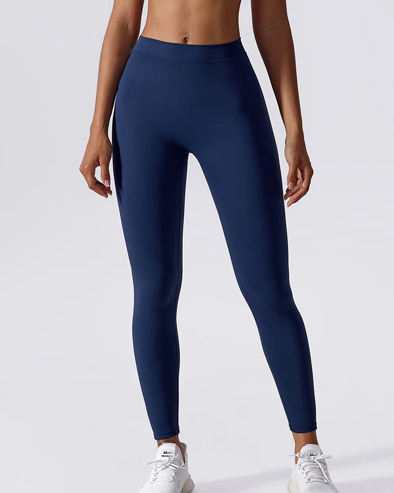 Leggings Esculturales con Espalda en V Fruncida, Levanta Glúteos Durazno, Pantalones de Yoga