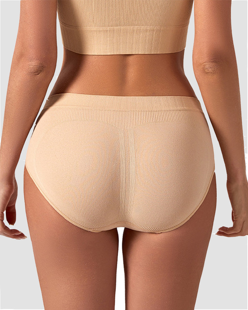 Bragas Femeninas Ajustadas de Algodón Puro, Elevadoras de Cadera, Sin Costuras y de Cintura Baja