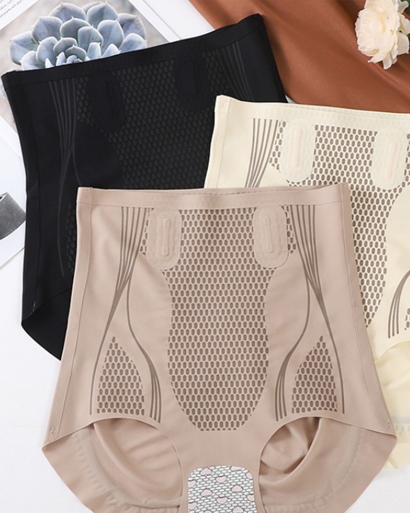 Panty Moldeador Mágico de Fibra de Grafeno con Control de Abdomen, Levantamiento de Glúteos y Cintura Alta Adelgazante