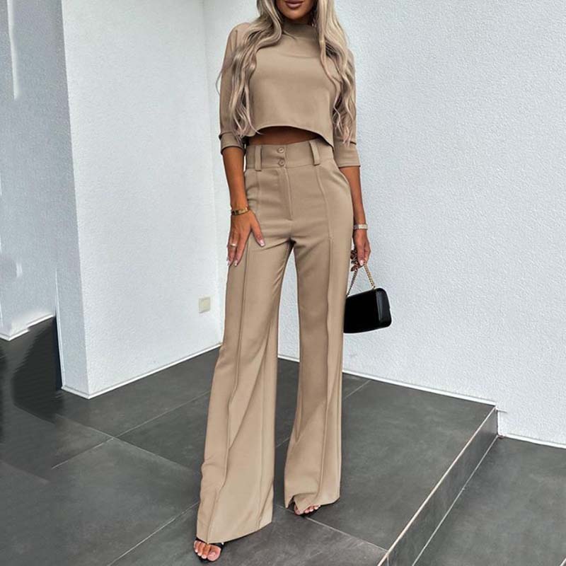 👚✨ Conjunto Elegante de Crop Top y Pantalón Palazzo para Mujer – Comodidad y Estilo en un Solo Look Chic y Moderno 💖🌟