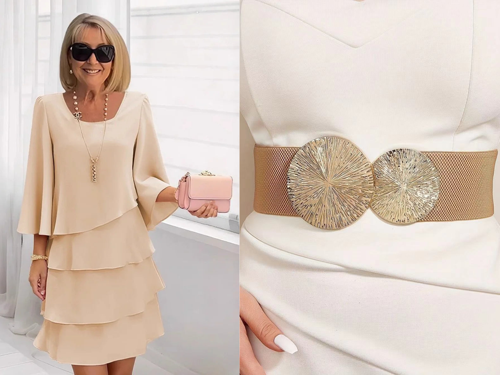 💃✨ Vestido de Mujer con Volantes Escalonados y Mangas Acampanadas – Estilo y Elegancia para Cada Ocasión 🌸👗