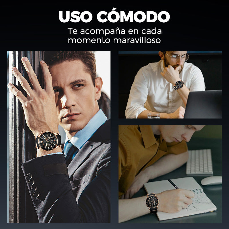 💎 Reloj de Cuarzo Multifuncional para Hombre – Resistente al Agua y Estilo Elegante Todo el Día ⌚✨