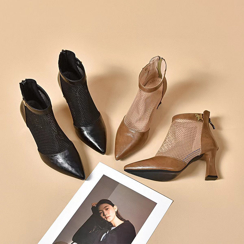 Sandalias de Tacón Malla Flexible Estrella Serenidad Camino, Elegancia Cómoda Todo el Día