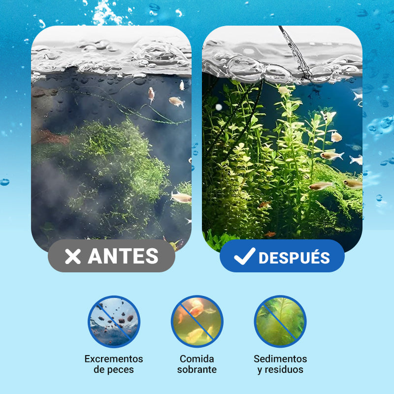 ⏰🔥 ¡Oferta Especial 50% OFF! 🐟 Lavado Potente para Acuarios – Agua Limpia y Cristalina en Minutos 🪸✨