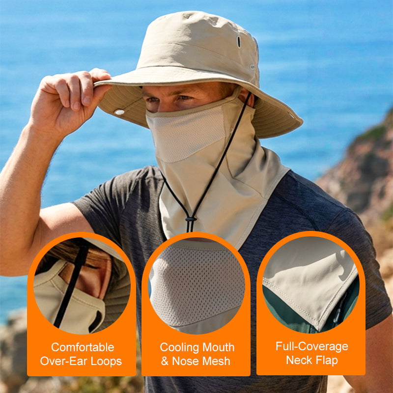 ⏰🔥 ¡50% DE DESCUENTO POR TIEMPO LIMITADO! 🧢 Sombrero Tipo Pescador – Protección UV y Cobertura Facial para Todo Tipo de Actividades al Aire Libre 🌞✨