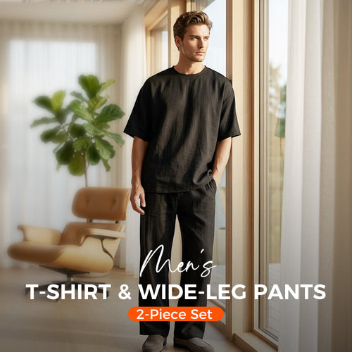 ⏰🔥 ¡50% DE DESCUENTO AHORA! 👕👖 Conjunto Casual para Hombre – Camiseta y Pantalón Ancho, Cómodo y Trendy ✨💪