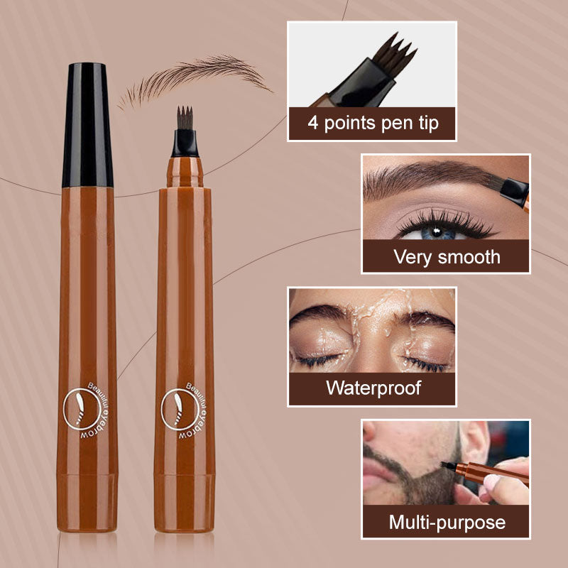 ✍️✨ Lápiz de Cejas y Barba de Cuatro Puntas Resistente al Agua – Precisión Natural y Definición Perfecta Todo el Día 💧🌟