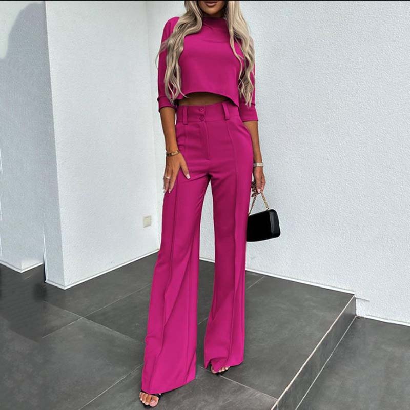 👚✨ Conjunto Elegante de Crop Top y Pantalón Palazzo para Mujer – Comodidad y Estilo en un Solo Look Chic y Moderno 💖🌟