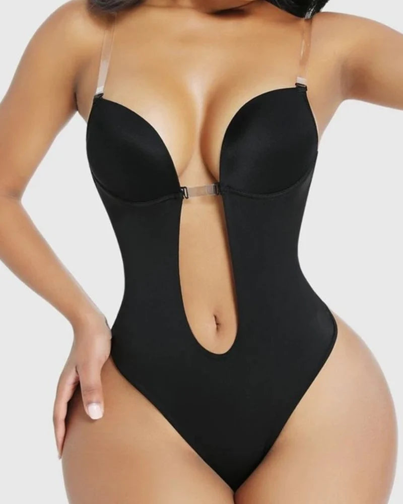 Faja moldeadora para mujer talla grande con espalda descubierta, sujetador integrado, moldeador de cuerpo sin costuras y abertura en la entrepierna