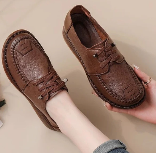 Zapato Ortopédico Cuero Suave Aura Camino Serenidad, Alivio para Fascitis y Dolor de Talón