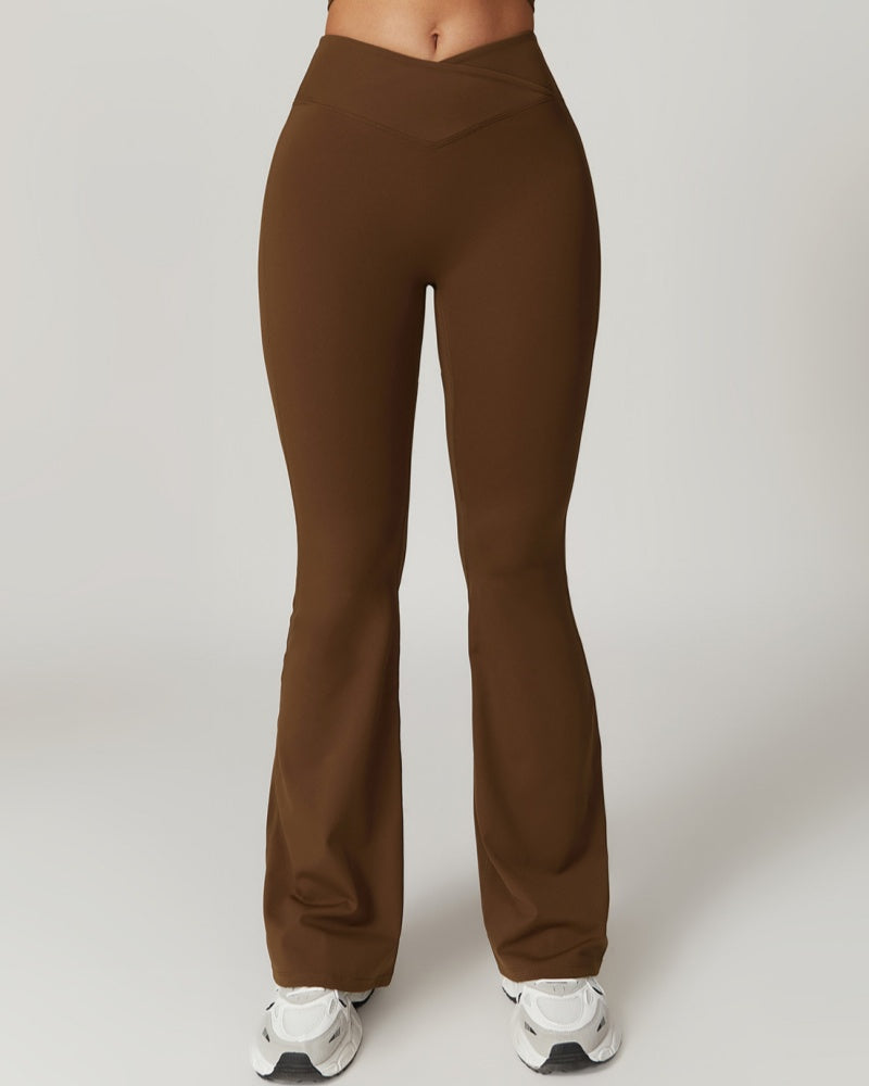 Pantalones de Yoga Acampanados de Cintura Alta, Levantamiento de Cadera y Secado Rápido