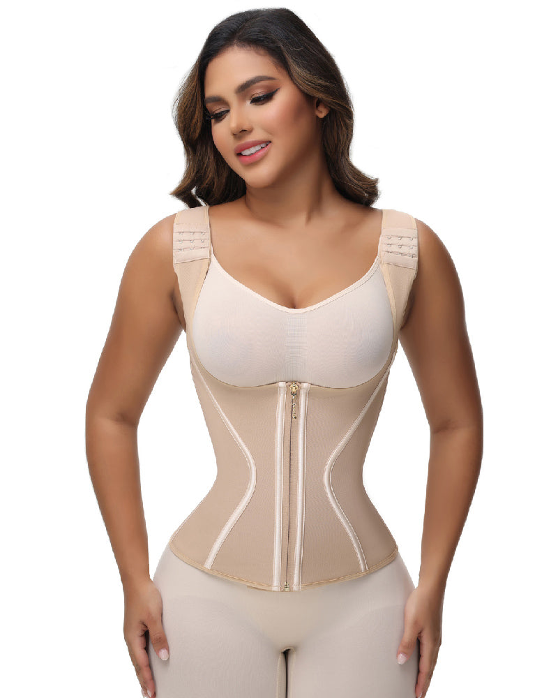 Shapshe® Fajas Colombianas de Alta Compresión Control de Abdomen Chaleco Cinturilla con Cierre Frontal
