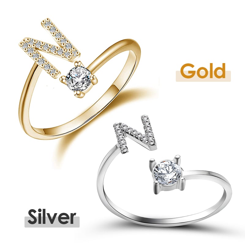 💍 ¡50% DE DESCUENTO AHORA! ❤️ Anillo con inicial de amor: personalizado, ajustable y perfecto como regalo significativo para ti o para un ser querido ✨