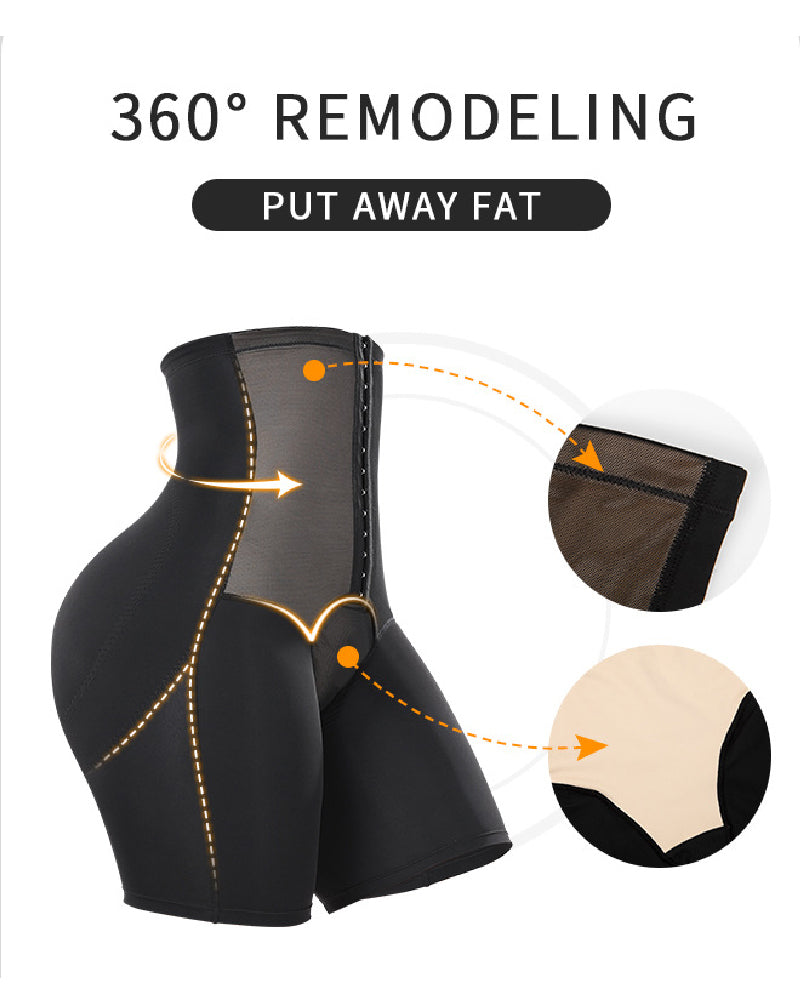 Shorts moldeadores de abdomen para mujer, de cintura alta, elásticos, con ganchos frontales, de ajuste suave